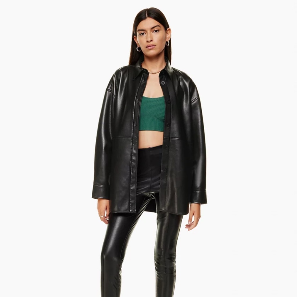 NWT Aritzia Babaton Vegan Leather Original Pelli Shirt